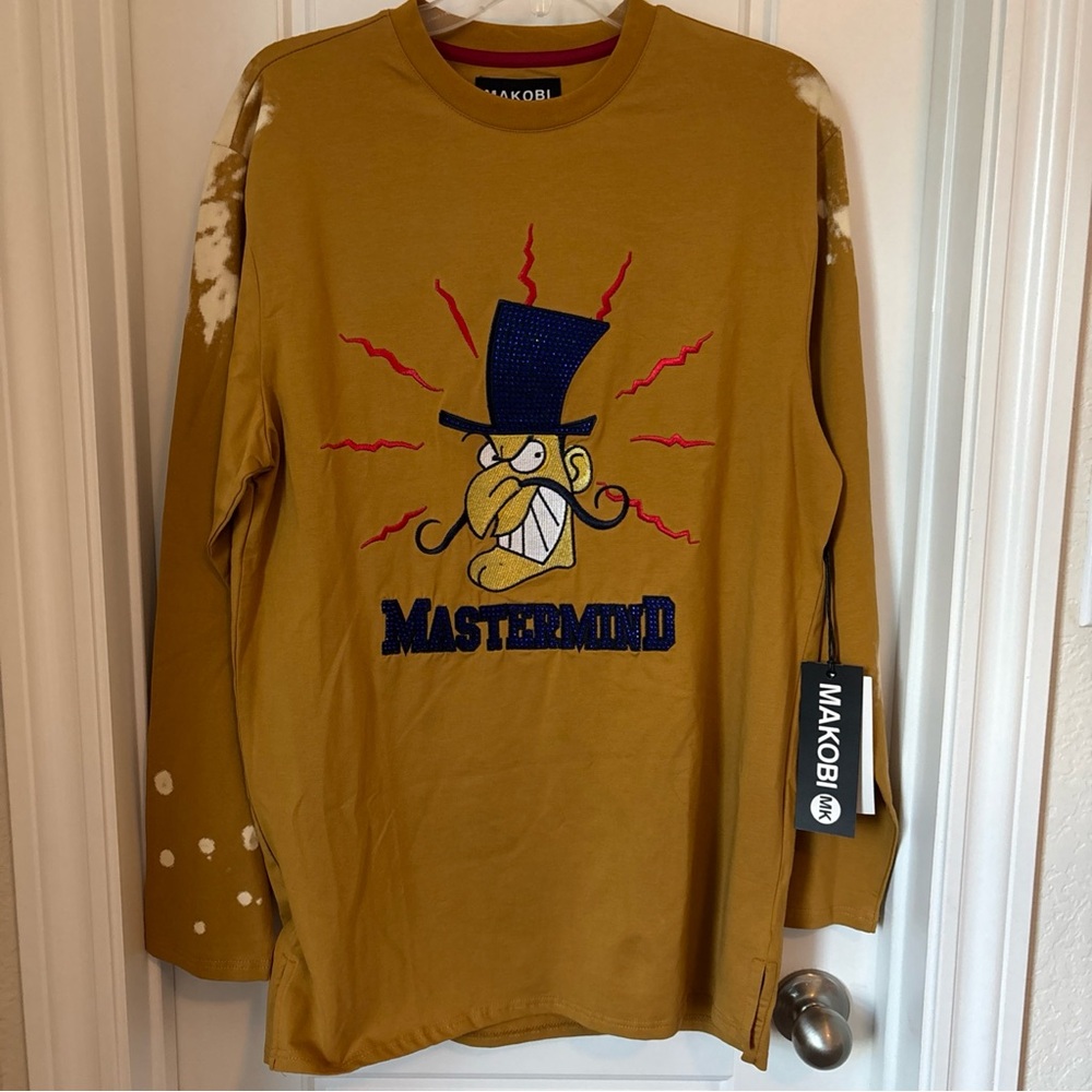 Makobi Men's Long Sleeve Tee with Snidely Whiplash NWT